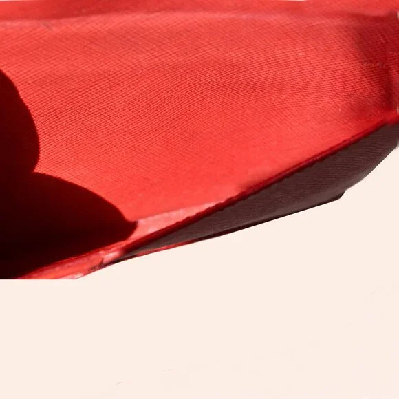 Prada Saffiano Envelope Pouch Clutch Corallo Papaya Red Document Holder - Picture 6 of 10
